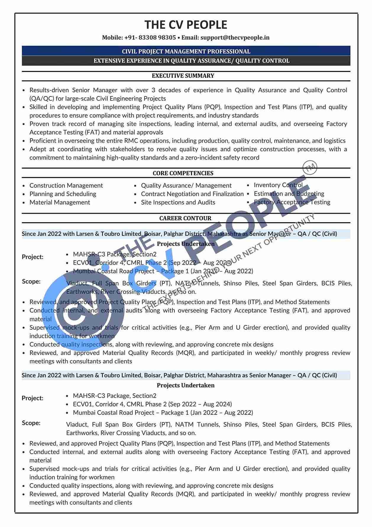 ATS-focused CV structured for relevance second sample